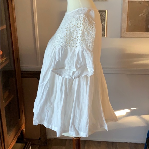 Target Eyelet Flounce Ruffle Blouse XS/S - Picture 3 of 7
